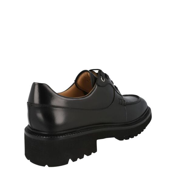 Ferragamo Gorin Lace-Up Derby Shoes Black Mens